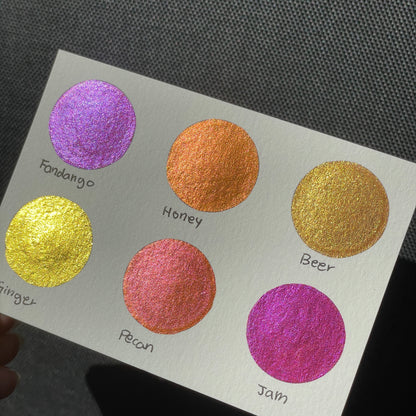 Fell in Love Set Handmade Shimmer MetallicWatercolor Paint Half By iuilewatercolors