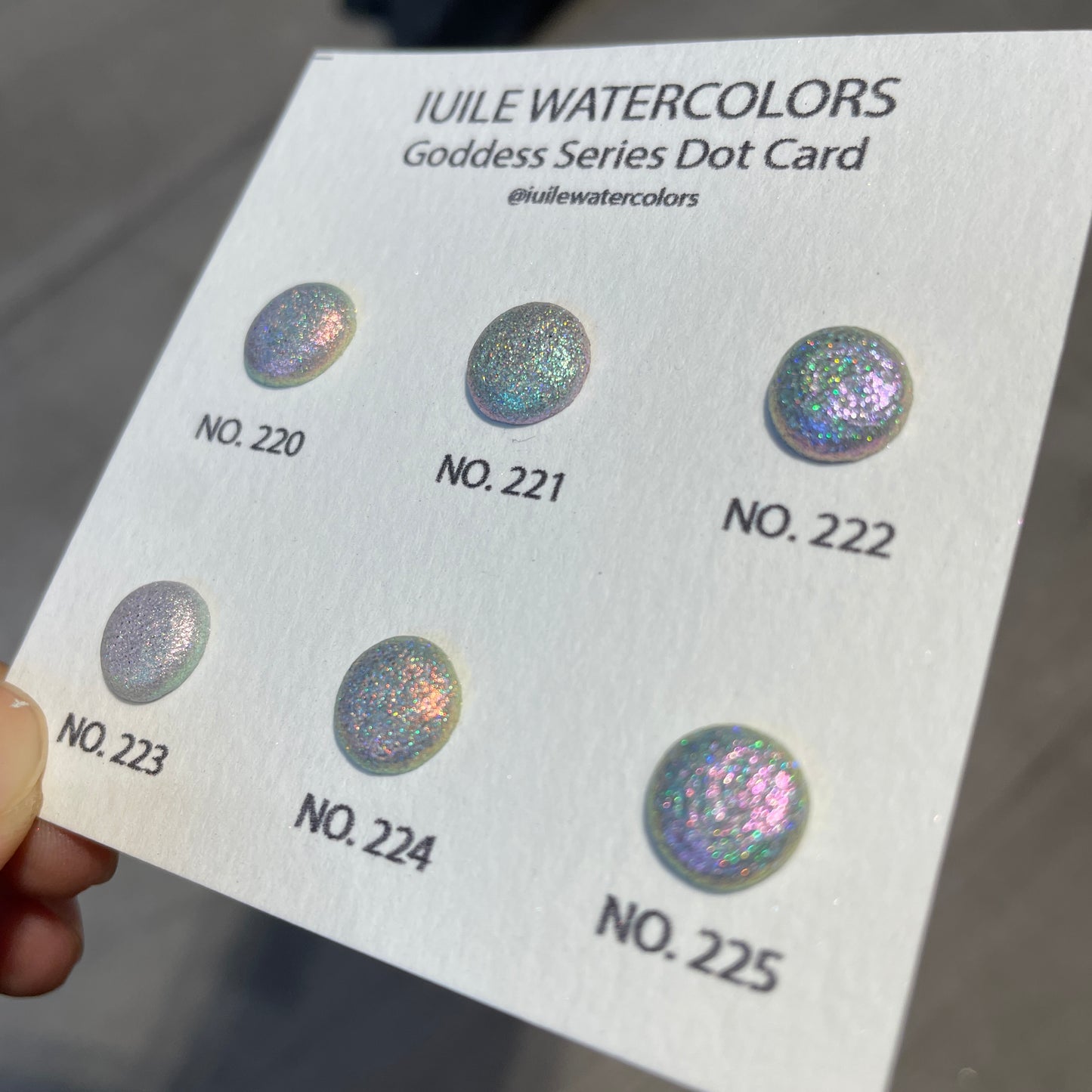 Vol.1 Goddess Dot Card Tester Handmade Super Shift Aurora Shimmer Holographic Watercolor Paints by iuilewatercolors