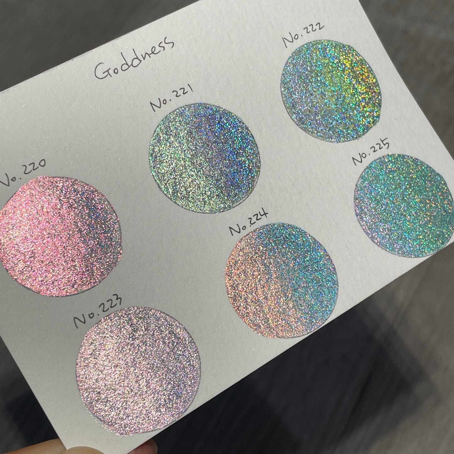 Vol.1 Goddess Dot Card Tester Handmade Super Shift Aurora Shimmer Holographic Watercolor Paints by iuilewatercolors