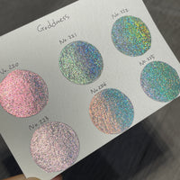 Limited Goddess Button Set Handmade Super Shift Aurora Shimmer Holographic Watercolor Paints by iuilewatercolors