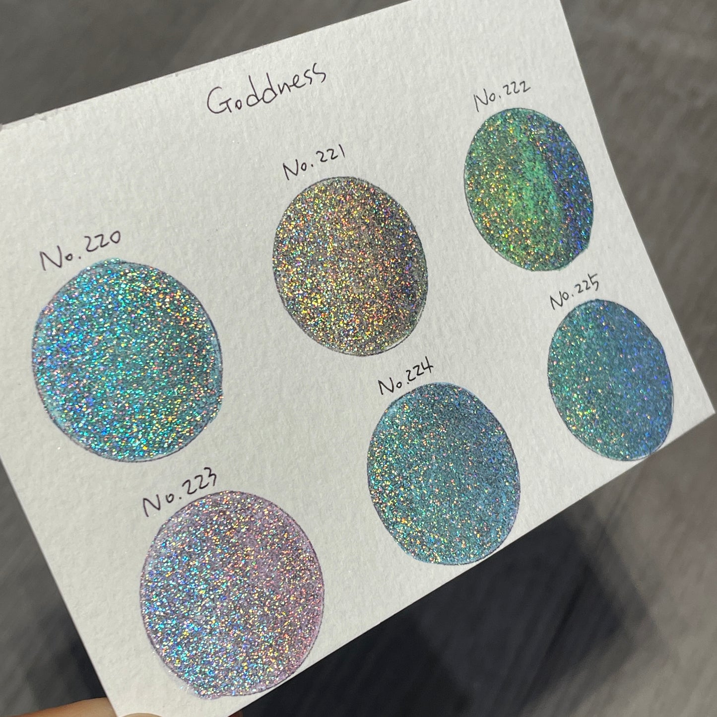 Vol.1 Goddess Dot Card Tester Handmade Super Shift Aurora Shimmer Holographic Watercolor Paints by iuilewatercolors