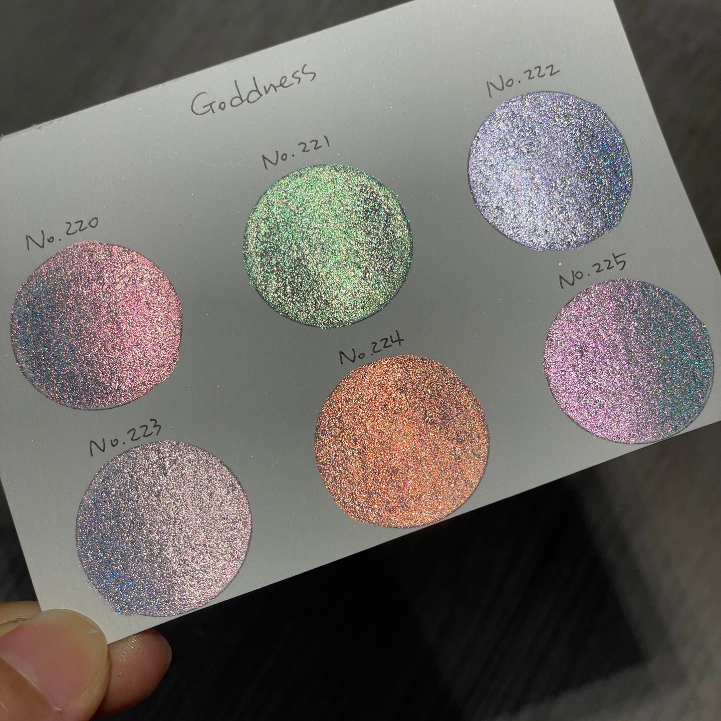 Vol.1 Goddess Dot Card Tester Handmade Super Shift Aurora Shimmer Holographic Watercolor Paints by iuilewatercolors