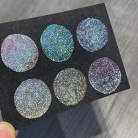 Limited Goddess Button Set Handmade Super Shift Aurora Shimmer Holographic Watercolor Paints by iuilewatercolors