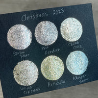 Christmas 2023 Half Pan Set Handmade Color Flake Shimmer Metallic  Watercolor Paints by iuilewatercolors