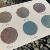 Renaissance Dot Card Tester Sampler Watercolor Shimmer Glittery Paints