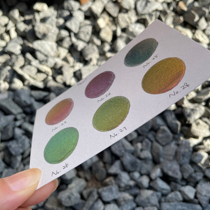 Button Pearl set handmade rainbow color shift watercolor paint