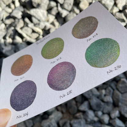 No.212 Perfection Half Pan Handmade Color Hologram Super Color Shift Chrome Watercolor Paints by iuilewatercolors