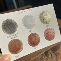 Gold sparkle Dot Card GDSP Tester Sampler Watercolor Shimmer Glittery Paints