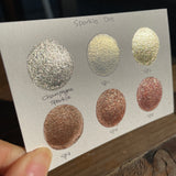 Gold sparkle Dot Card GDSP Tester Sampler Watercolor Shimmer Glittery Paints