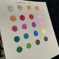 Christmas Dot Card Tester Sampler Watercolor Shimmer Glittery Paints