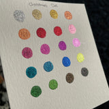 Christmas Dot Card Tester Sampler Watercolor Shimmer Glittery Paints