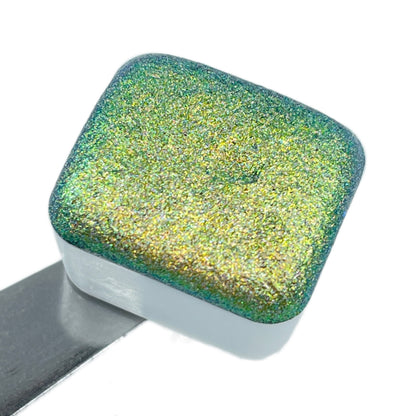 No.216 Perfection Half Pan Handmade Color Hologram Super Color Shift Chrome Watercolor Paints by iuilewatercolors