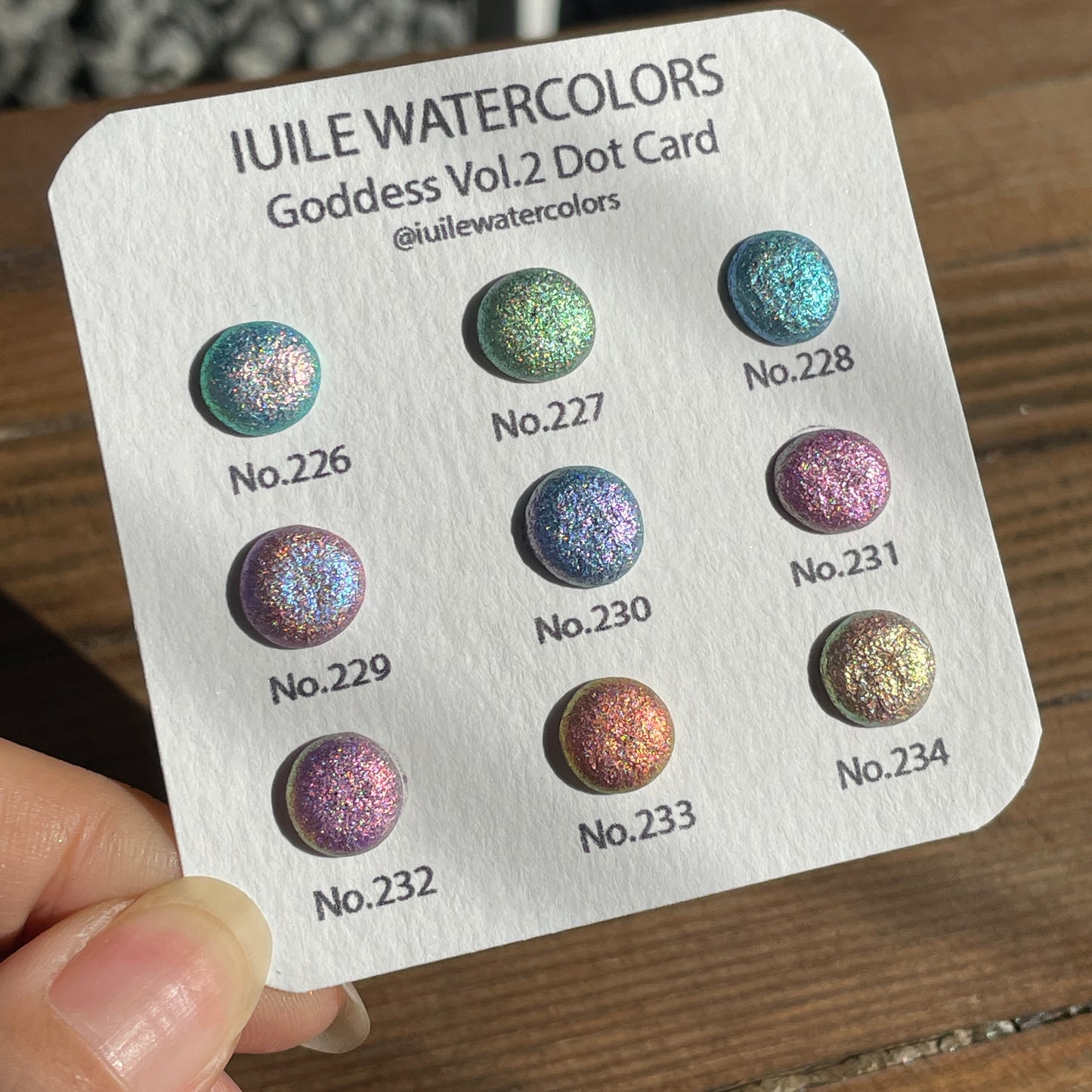 Limited Vol.2 Goddess Drop Card Tester Handmade Super Shift Aurora Shimmer Holographic Watercolor Paints by iuilewatercolors