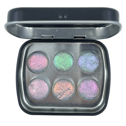 Vol.1 Goddess Button Set Handmade Super Shift Aurora Shimmer Holographic Watercolor Paints by iuilewatercolors