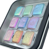 Quarter Set Vol.2 Goddess Handmade Super Shift Aurora Shimmer Holographic Watercolor Paints by iuilewatercolors