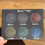 Black Magic Half Pan Handmade Color Shift Shimmer Watercolor Paints by iuilewatercolors