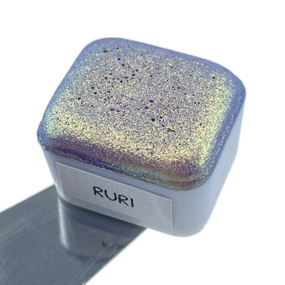 Ruri Half Pan Spring2024 Handmade Color Shift Shimmer Shine Watercolor Paints by iuilewatercolors