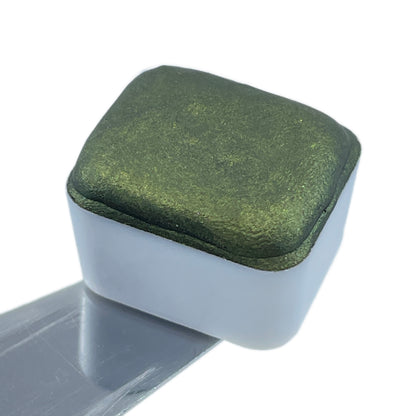 Meadow Half Pan Handmade Shimmer Watercolor Paints by iuilewatercolors