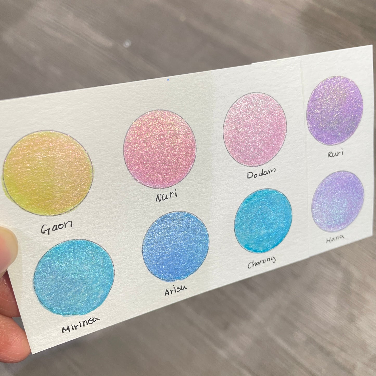 Chorng Half Pan Spring2024 Handmade Color Shift Shimmer Shine Watercolor Paints by iuilewatercolors