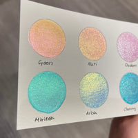 Nuri Half Pan Handmade Color Shift Shimmer Shine Watercolor Paints by iuilewatercolors