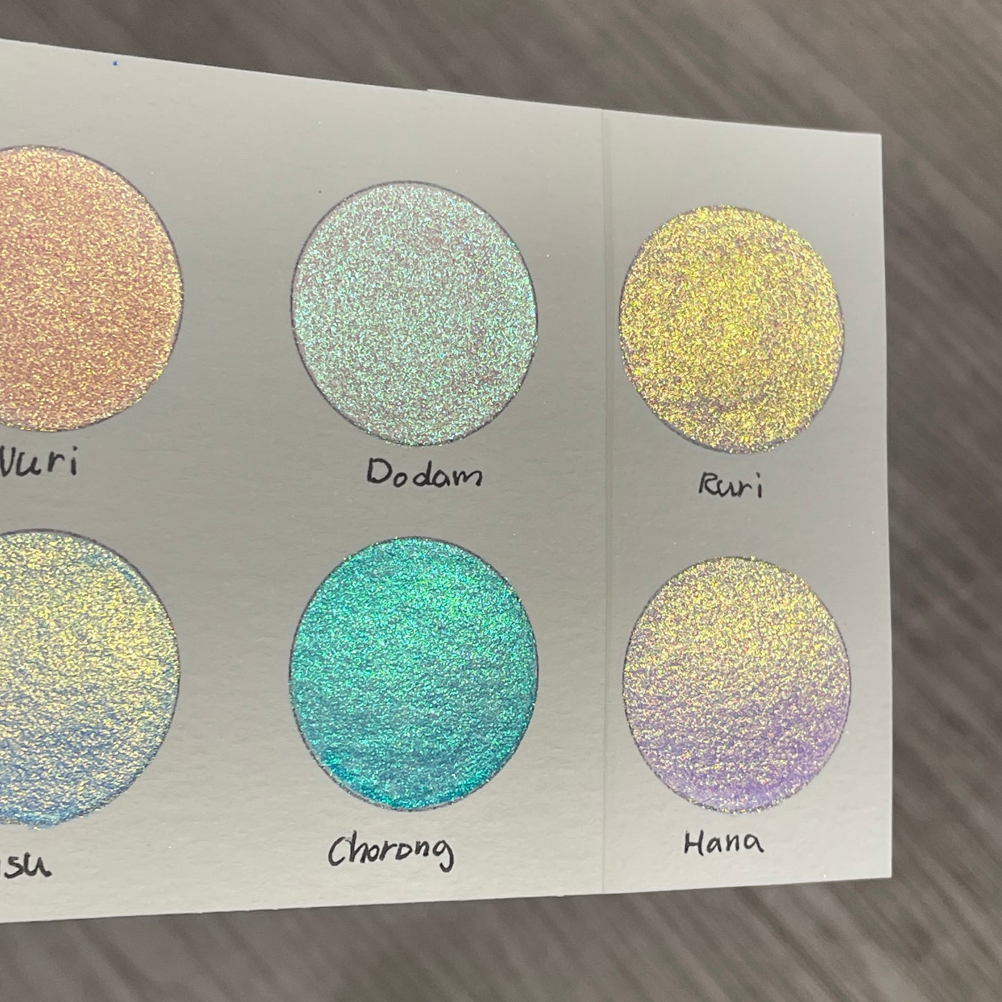 Ruri Half Pan Spring2024 Handmade Color Shift Shimmer Shine Watercolor Paints by iuilewatercolors