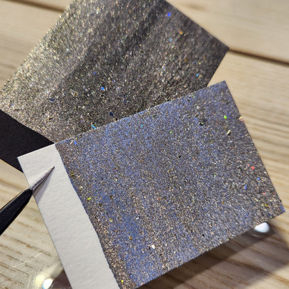Limited Infinite Half Pan Handmade Shimmer Mica with Holo Flake Watercolor Paints by iuilewatercolors