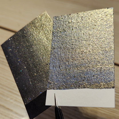 Limited Infinite Half Pan Handmade Shimmer Mica with Holo Flake Watercolor Paints by iuilewatercolors