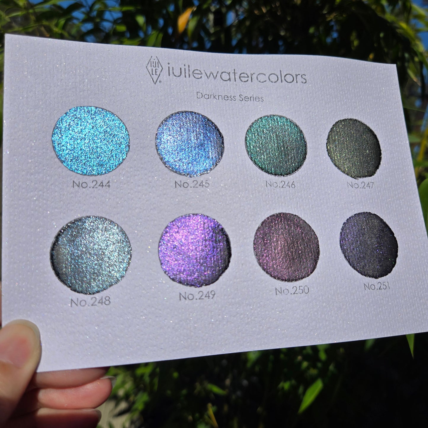 Quarter Darkness Set Color Shift Handmade Watercolor Shimmer Paints by iuilewatercolors