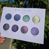 Button Darkness Set Color Shift Handmade Watercolor Shimmer Paints by iuilewatercolors