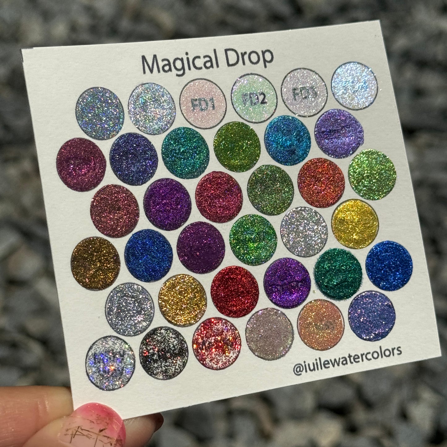 1 & 2 Magical Drop Tiny Sampler set Handmade Shimmer Hologram Color shift Chrome mica Chameleon Watercolor Paint