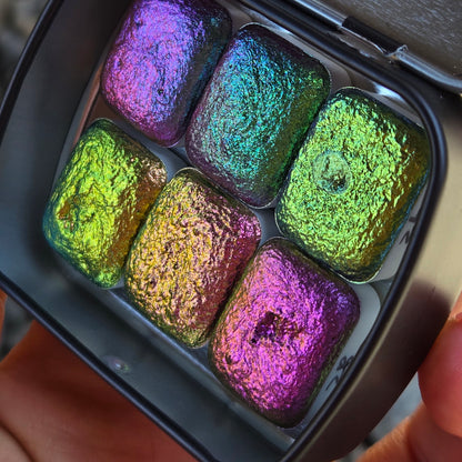 Pearl CS Half set (23 to 28)Handmade color shift watercolor paints half pans