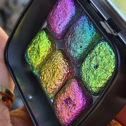 Pearl CS Half set (23 to 28)Handmade color shift watercolor paints half pans