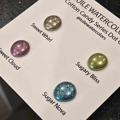 Cotton Candy Dot Card Tester Handmade Chrome Shimmer Holographic Watercolor Paints by iuilewatercolors