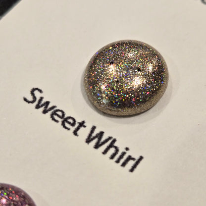 Cotton Candy Dot Card Tester Handmade Chrome Shimmer Holographic Watercolor Paints by iuilewatercolors