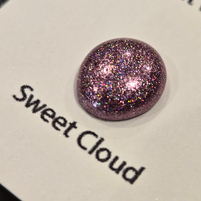 Cotton Candy Dot Card Tester Handmade Chrome Shimmer Holographic Watercolor Paints by iuilewatercolors