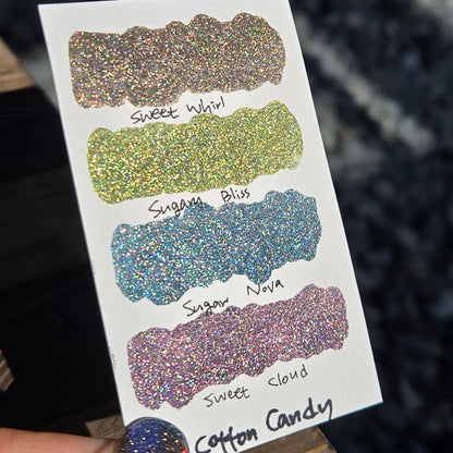 Cotton Candy Dot Card Tester Handmade Chrome Shimmer Holographic Watercolor Paints by iuilewatercolors
