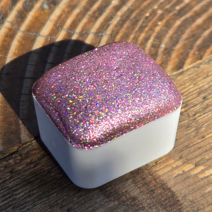 Sweet Cloud Half Pan Cotton Candy Handmade Chrome Shimmer Holographic Watercolor Paints by iuilewatercolors
