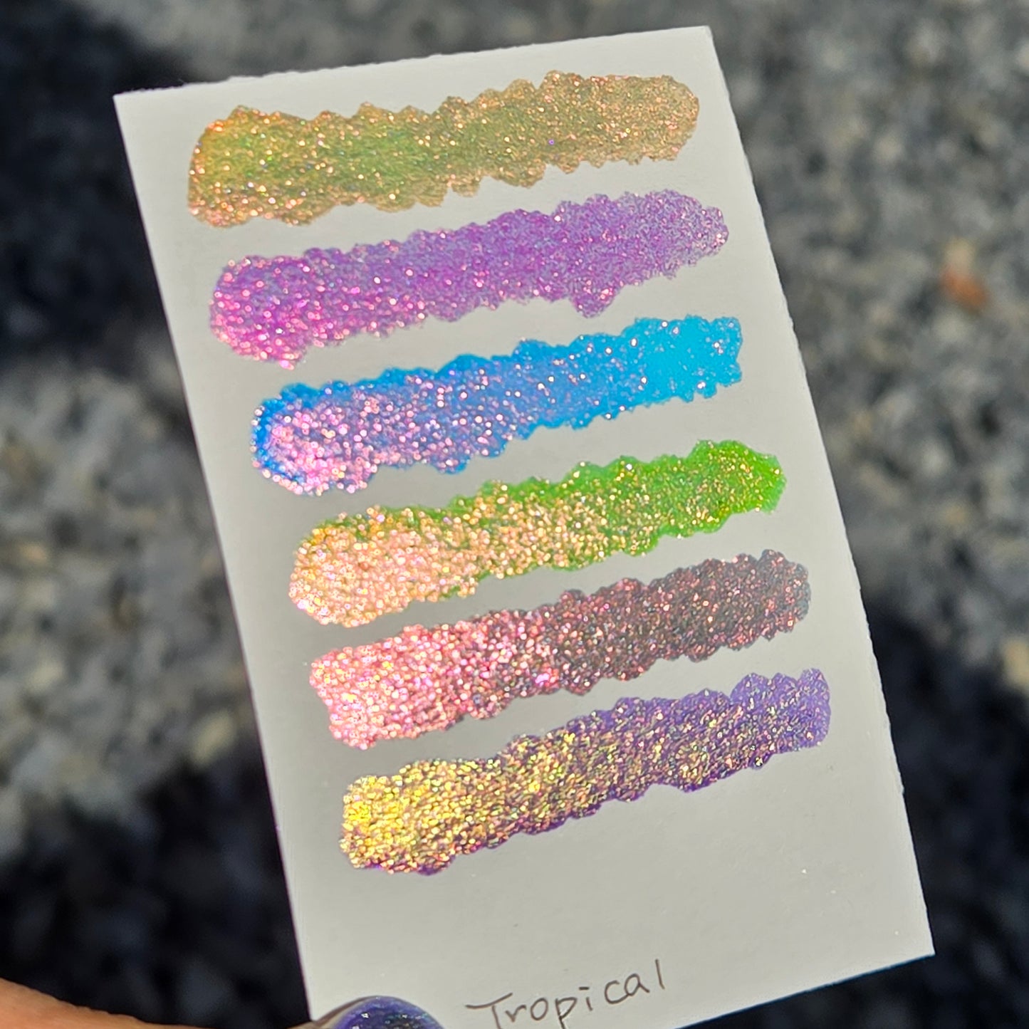 Quarter Tropical Set Handmade Super Color Shift Aurora Shimmer Chrome Shine Finish Watercolor Paint