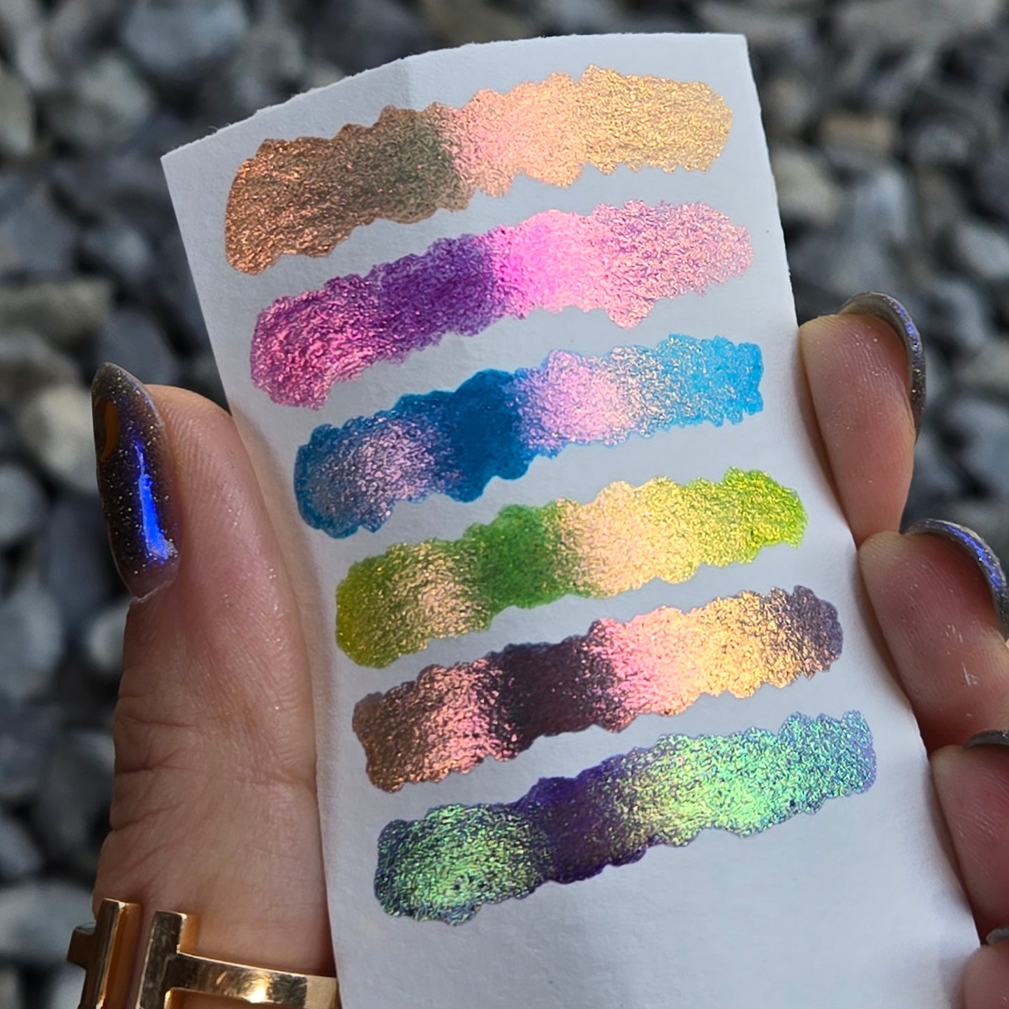 Half Tropical Set Handmade Super Color Shift Aurora Shimmer Chrome Shine Finish Watercolor Paint