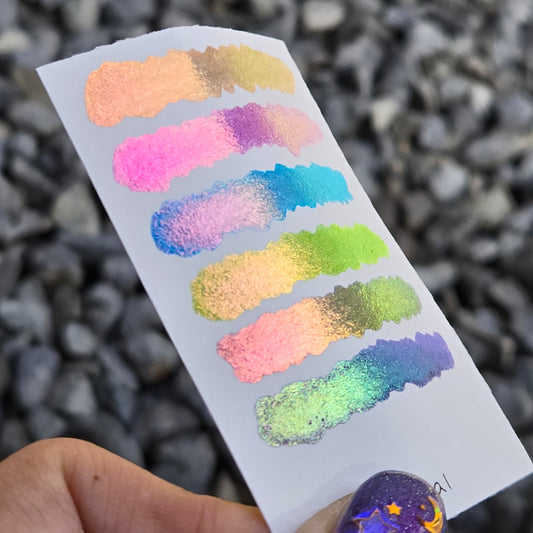 Quarter Tropical Set Handmade Super Color Shift Aurora Shimmer Chrome Shine Finish Watercolor Paint