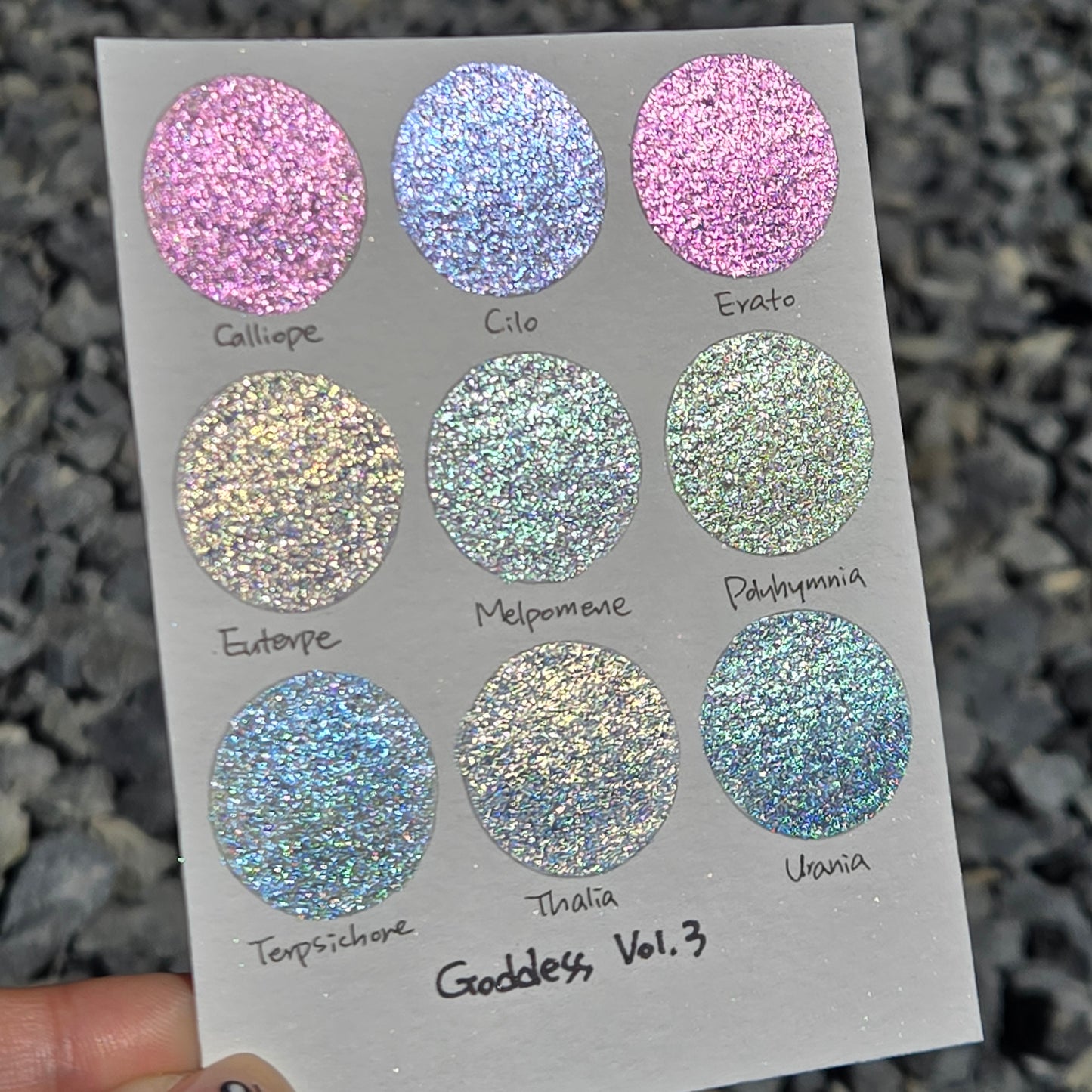 Vol.3 Goddess Button Set Handmade Super Shift Aurora Shimmer Holographic Watercolor Paints by iuilewatercolors