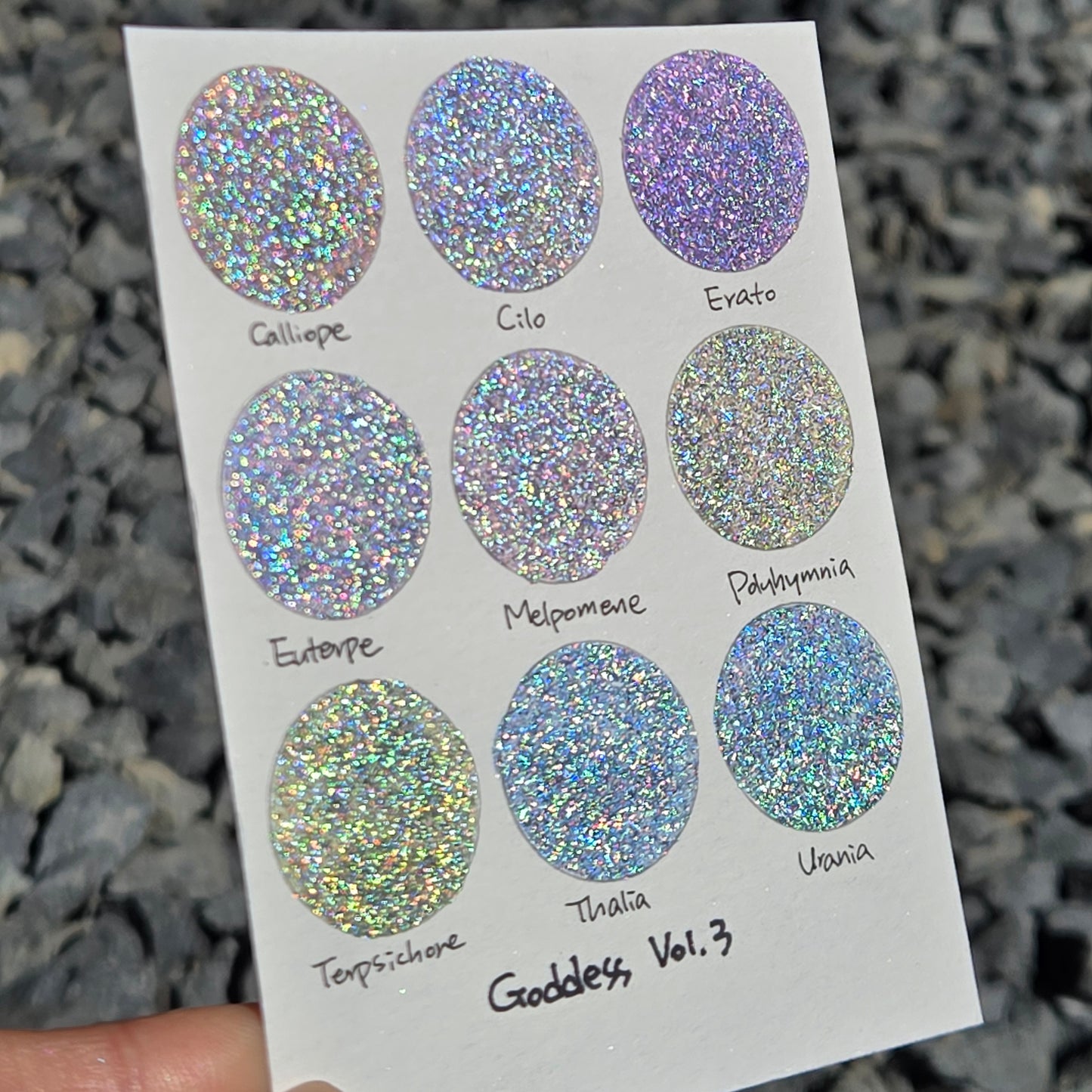 Vol.3 Goddess Button Set Handmade Super Shift Aurora Shimmer Holographic Watercolor Paints by iuilewatercolors