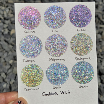 Thalia Half Goddess Vol.3 Handmade Iridescent Chameleon Color Shift Aurora Shimmer Holographic Watercolor Paints by iuilewatercolors
