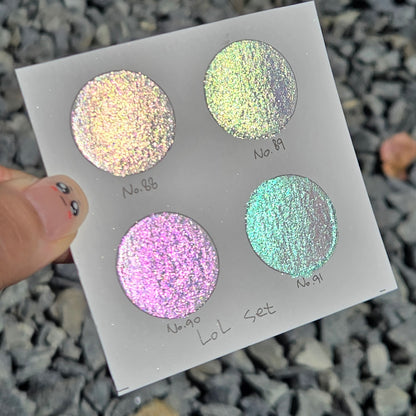 last chance! Half LoL set for Handmade paints quarter pans Sampler Shimmer iridescent Multi Chrome Color Shift Watercolor Paints