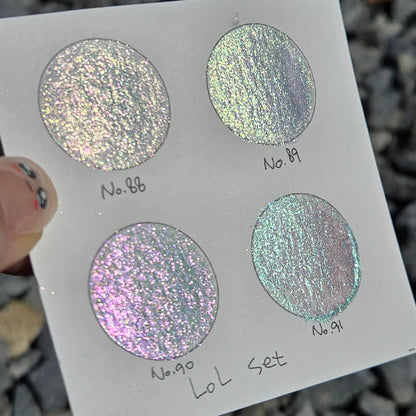 last chance! Half LoL set for Handmade paints quarter pans Sampler Shimmer iridescent Multi Chrome Color Shift Watercolor Paints