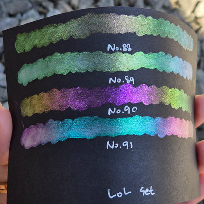 last chance! Half LoL set for Handmade paints quarter pans Sampler Shimmer iridescent Multi Chrome Color Shift Watercolor Paints