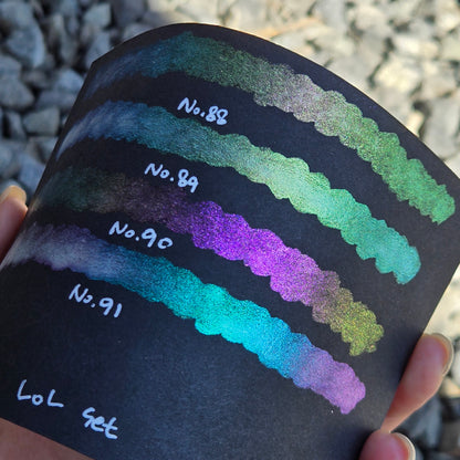 last chance! Half LoL set for Handmade paints quarter pans Sampler Shimmer iridescent Multi Chrome Color Shift Watercolor Paints