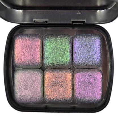 Vol.1 Goddess Half Set Handmade Super Shift Aurora Shimmer Holographic Watercolor Paints by iuilewatercolors