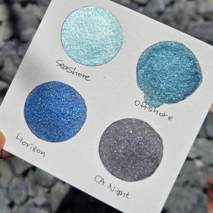 Under The Sea Half Pan Handmade Mica Shimmer Chrome Shine Watercolor Paints by iuilewatercolors