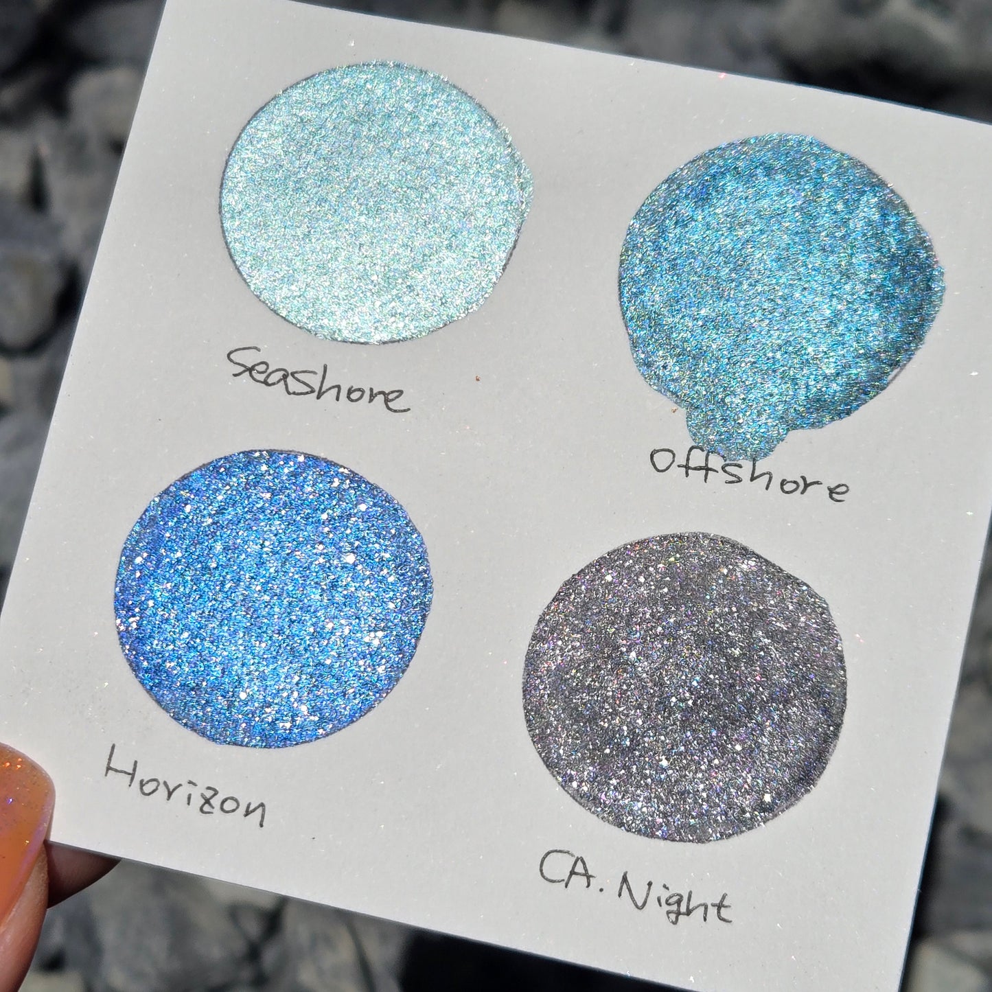 Under The Sea Half Pan Handmade Mica Shimmer Chrome Shine Watercolor Paints by iuilewatercolors